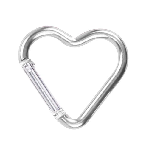 1-Piece Heart-shaped Aluminum Carabiner Key Chain Clip Outdoor Keyring