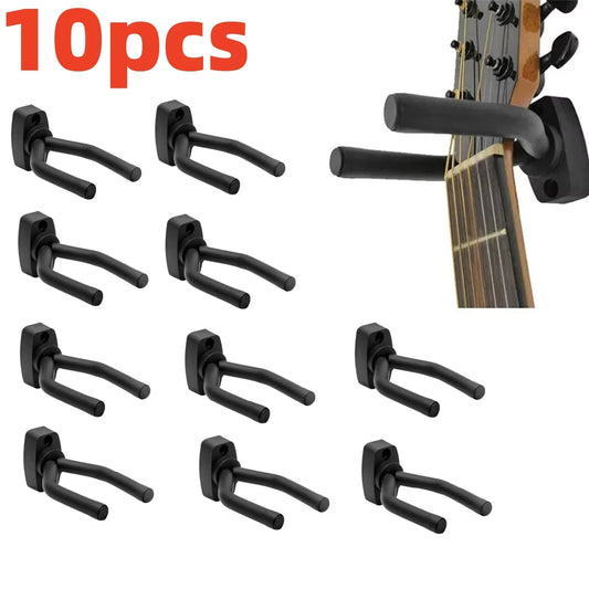 Wall hanger for guitar from 1 to 10 pieces, black hook for all sizes,