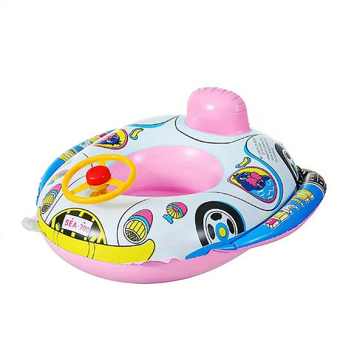 Baby Inflatable Pool Float Swimming Float Boat with Steering Wheel