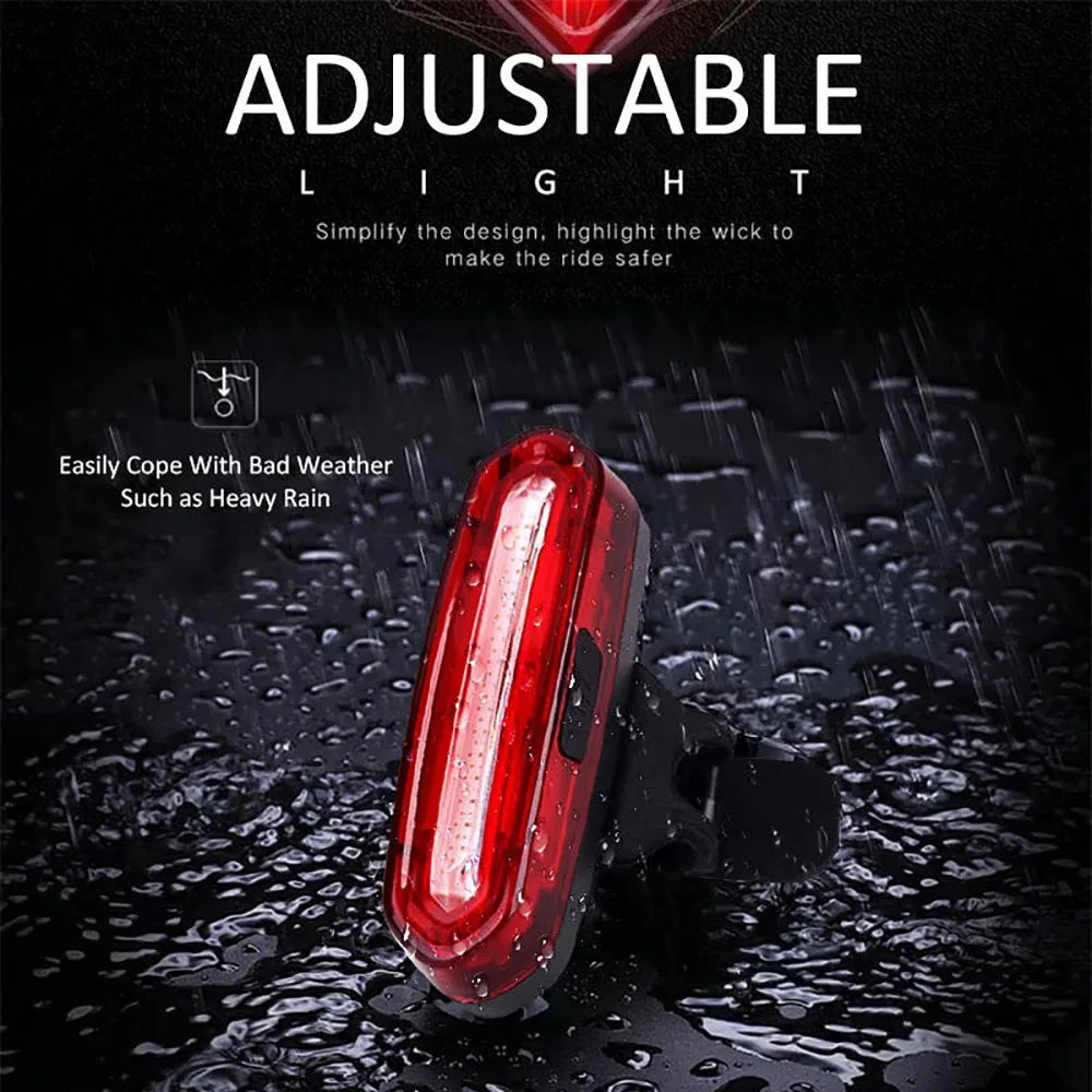 USB Rechargeable LED Cycling Bike Warning Light Mountain Bicycle
