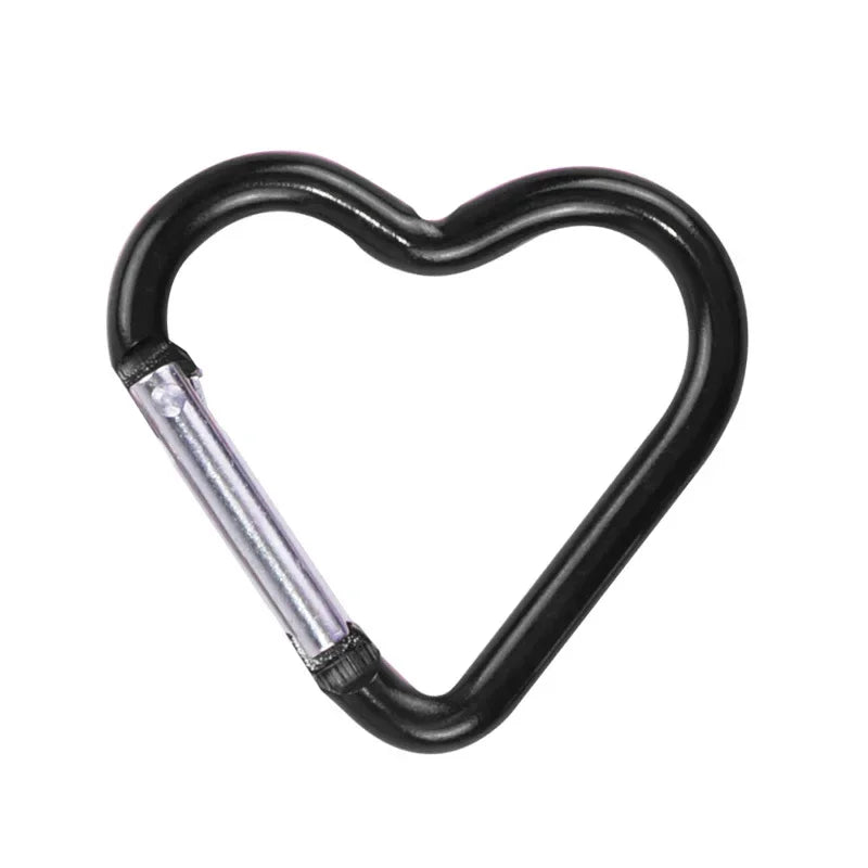 1-Piece Heart-shaped Aluminum Carabiner Key Chain Clip Outdoor Keyring