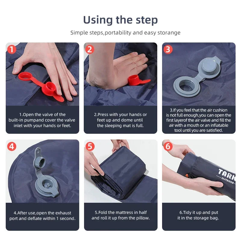 TARKA Inflatable Camping Mats Air Cushion With Pillow Outdoor Tourist