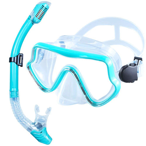 Scuba Diving Mask Snorkel Set For Adults Tempered Glass Professional