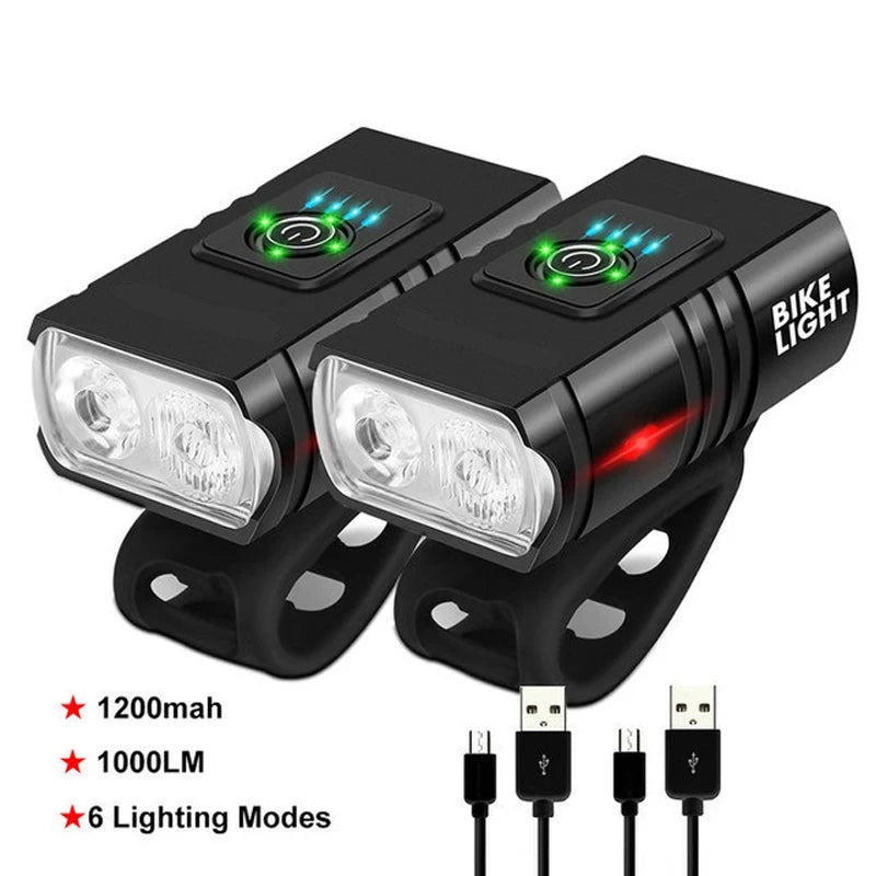 1000LM Bike Light Headlight T6 Bicycle Flashlight LED USB Rechargeable