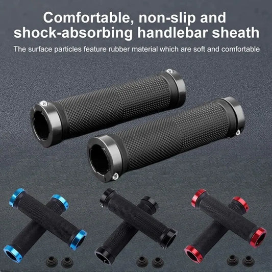 Bicycle Rubber Grips Alloy Lock Non-Slip Rubber Bicycle Handlebar