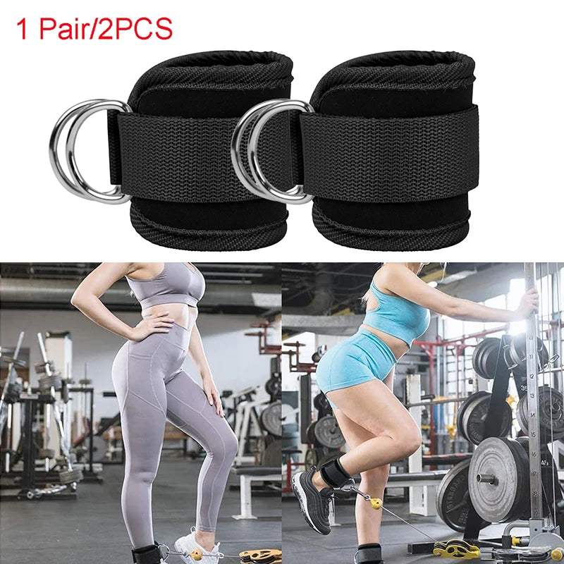 2PCS Ankle Straps Cable Double D-Ring Ankle Cuffs For Gym Workouts