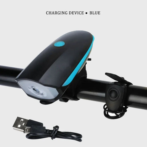 Bicycle Front Light with Electric Horn Waterproof Bike Headlight USB