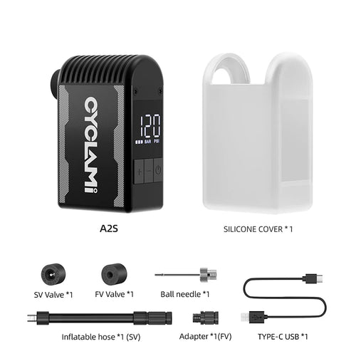 CYCLAMI A2S 120 PSI Mini Electric Pump Portable Bicycle Cordless Air