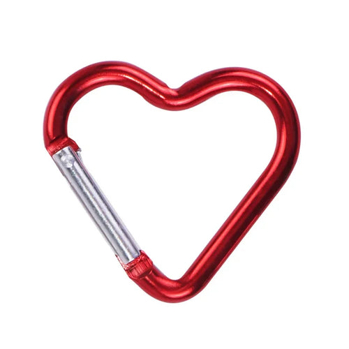 1-Piece Heart-shaped Aluminum Carabiner Key Chain Clip Outdoor Keyring
