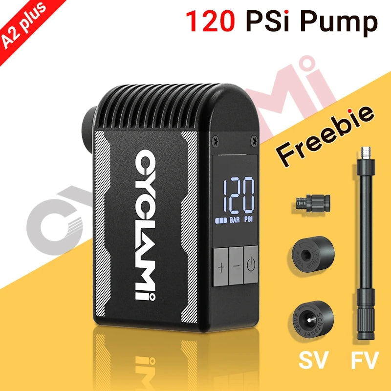 CYCLAMI A2S 120 PSI Mini Electric Pump Portable Bicycle Cordless Air