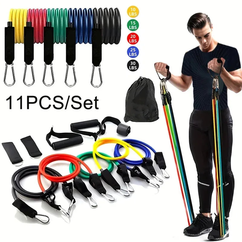 11 Piece Set Of Muscle Training Straps, Multifunctional Fitness