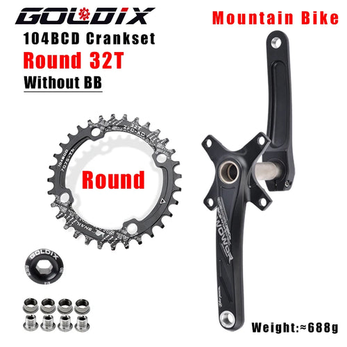 GOLDIX 104BCD Wide and narrow teeth bicycle crankset 170/175mm crank