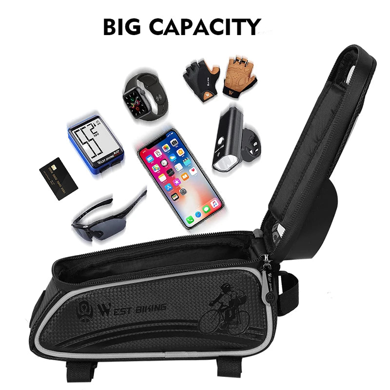 WEST BIKING Bicycle Bag Cycling Top Front Tube Frame Bag Waterproof