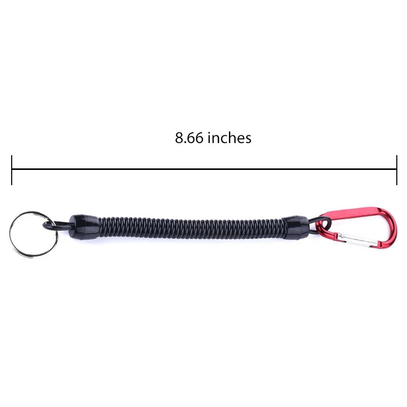 Fishing Lanyards 3pcs 22cm Retractable Coiled Tether with Carabiner