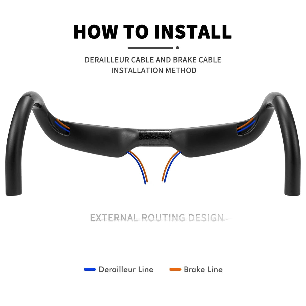 TOSEEK ZXB-TWO Bike Carbon Road Handlebar 400/420/440mm UD Matt