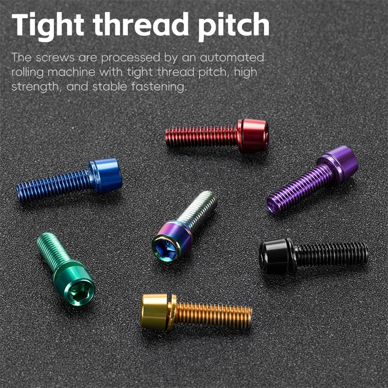 6pcs M5x18mm Bike Stem Screw Alloy Steel Hexagon Screw MTB Road