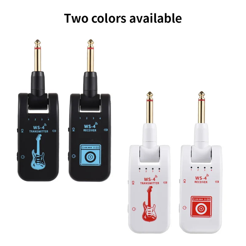 2.4G Wireless Guitar System Rechargeable Guitar Transmitter Receiver