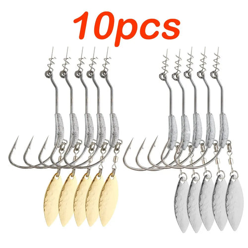 Jig Head Fish Hook 2G 3G 4G Fishing Hooks 10Pcs With Spin Lock Pin