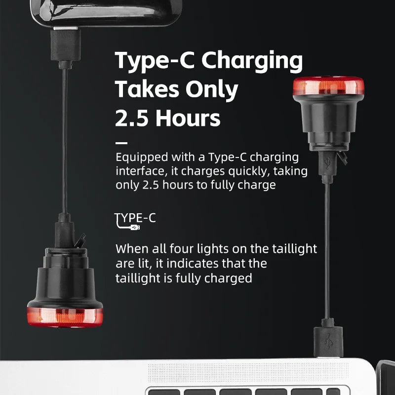 ROCKBROS Smart Bike Tail Light Bicycle Rear Lights IPX6 Waterproof