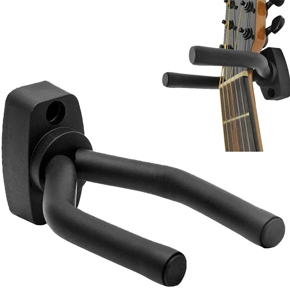 1 to 10 guitar wall mounted, black hooks in all sizes, bass, mandolin,