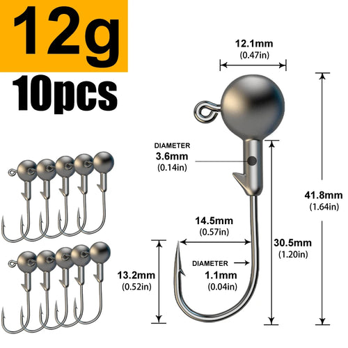 JYJ 1g 2g 3g 4g 5g 10g 20g 22g 25g 28g crank Jig head hook fishing