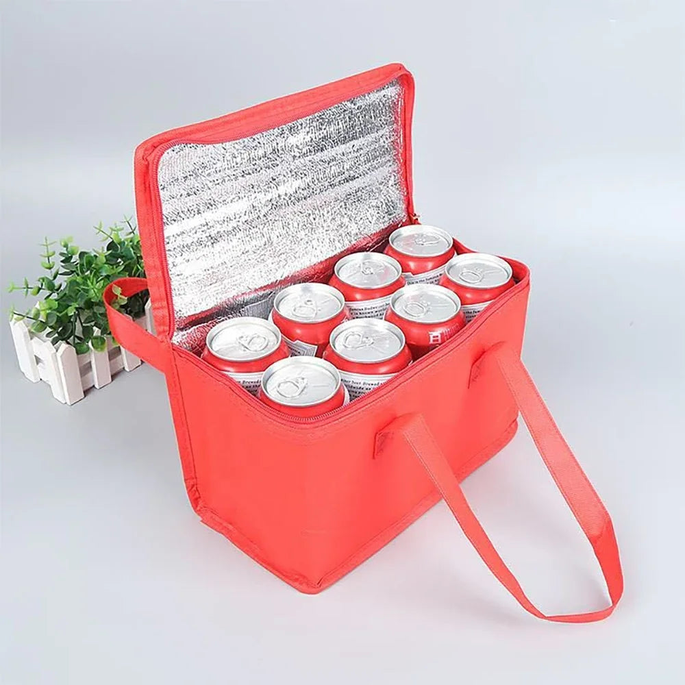 Portable Lunch Cooler Bag Folding Insulation Picnic Ice Pack Food