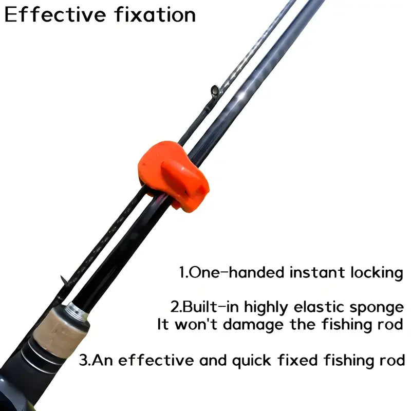 2pcs Quick-Attach Fishing Rod Clip - Tool-Free 1-Hand Holder for