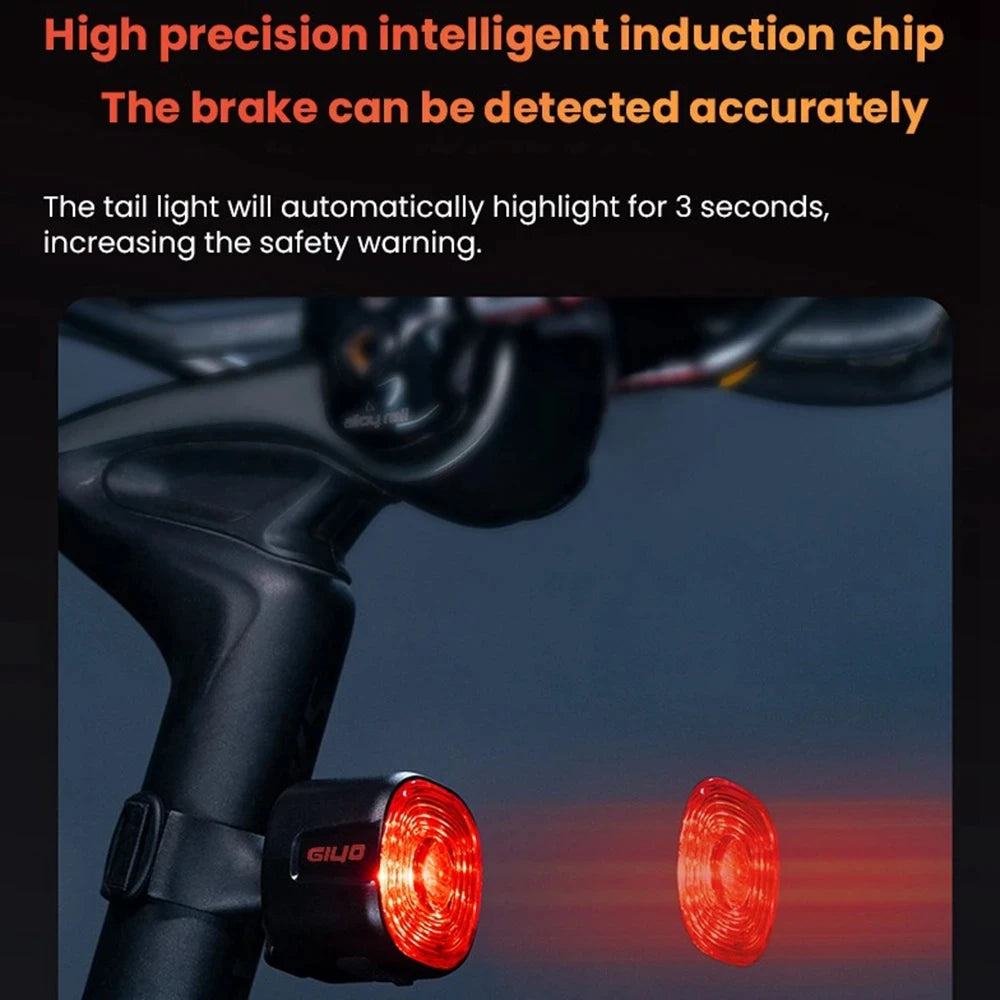 Bicycle Smart Brake Rear Light Auto on/Off Stop Signal Brake MTB Road