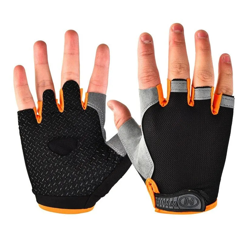 Half Finger Outdoor Cycling Anti Slip Anti Sweat Men Women Half Finger