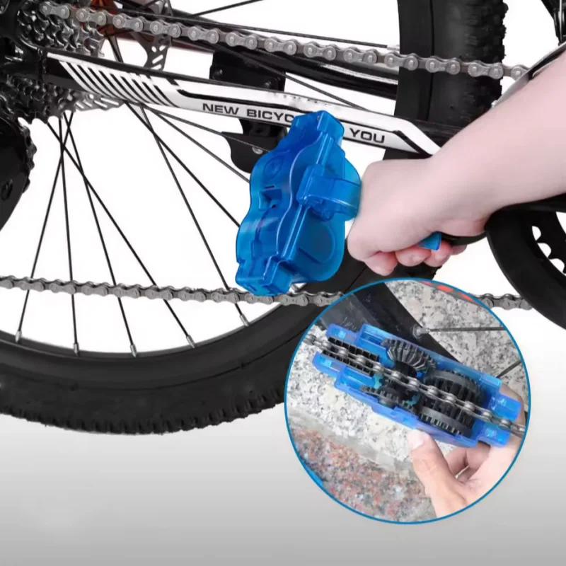 Portable Bicycle Chain Cleaner Bike Brushes Scrubber Wash Tool