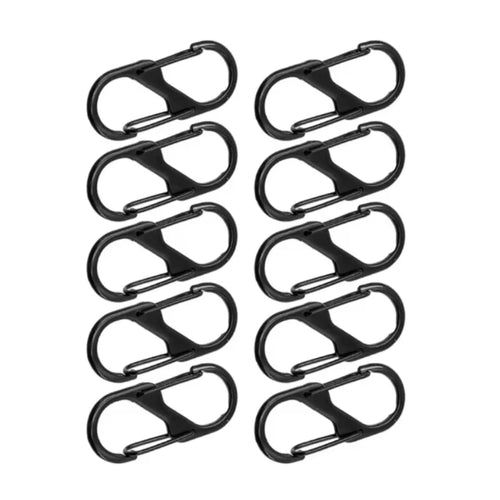 1~10PC Slock Buckles, Metal Double Headed Keychains, Octagonal