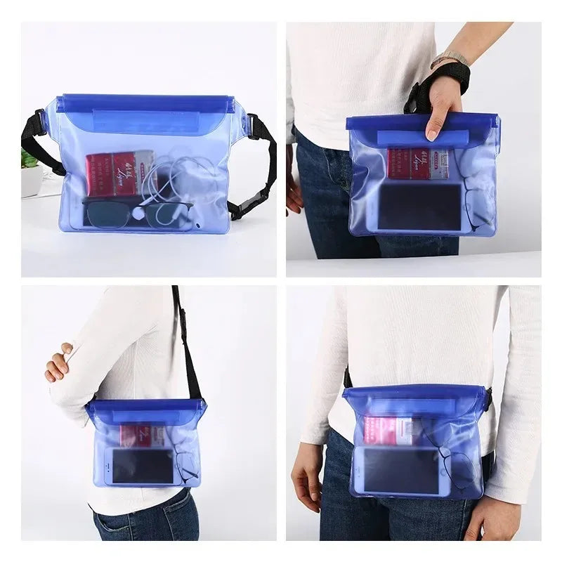 3 Layers High Waterproof Sealing Swimming Bag Large Size Transparent