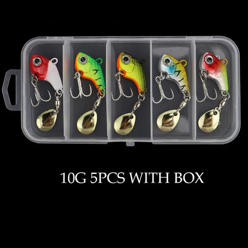 5Pcs/Box Metal Mini VIB With Spoon Fishing Lure 5g 7g 10g 14g  Fishing