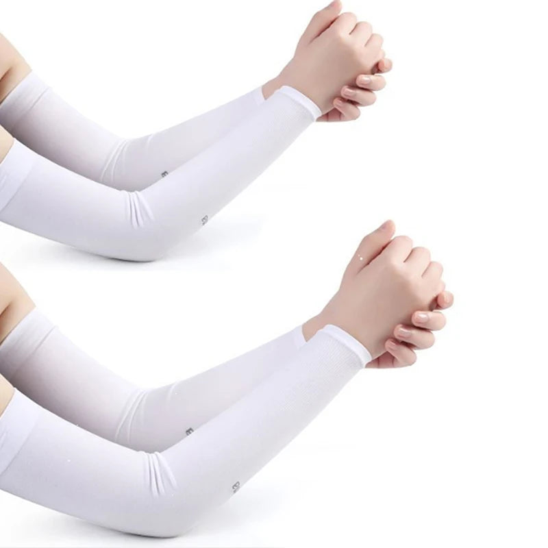 1Pair Ice Silk Sleeve Sunscreen Cuff Arm Sleeves Uv Sun Protect