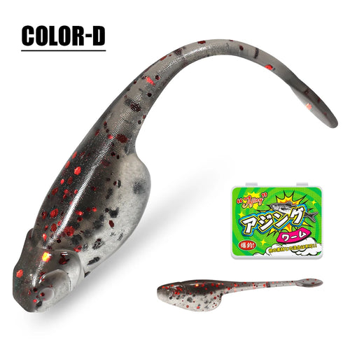 Rosewood Crappie Minnow Shad Soft Baits 5cm Ajing Worm Fishing Lure