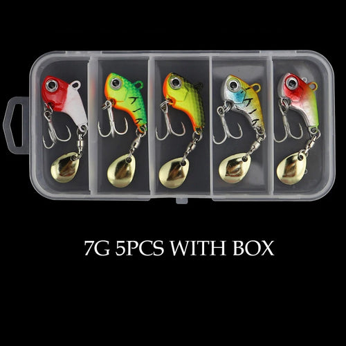 5Pcs/Box Metal Mini VIB With Spoon Fishing Lure 5g 7g 10g 14g  Fishing
