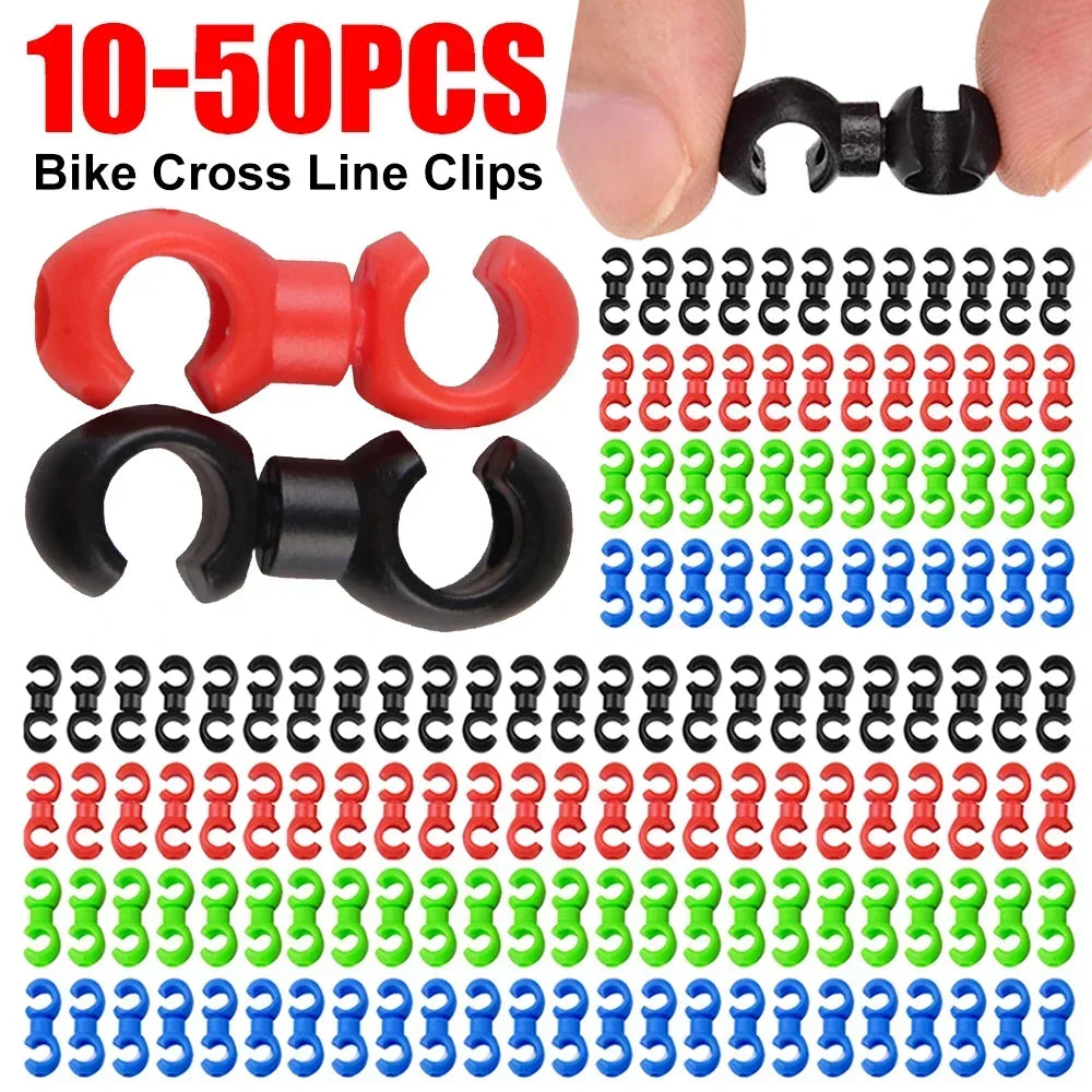 10-50 pcs Rotatable Bicycle Cable Clips - MTB Derailleur Shift Line