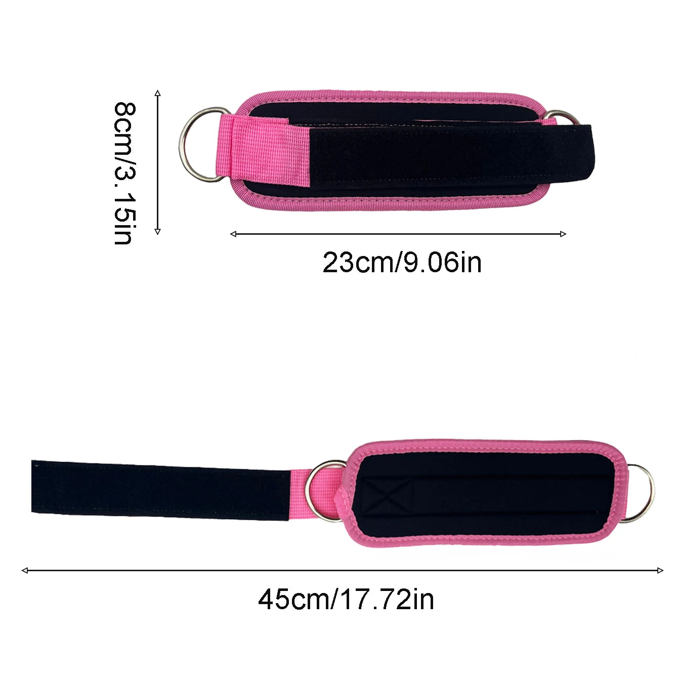 2PCS Ankle Straps Cable Double D-Ring Ankle Cuffs For Gym Workouts