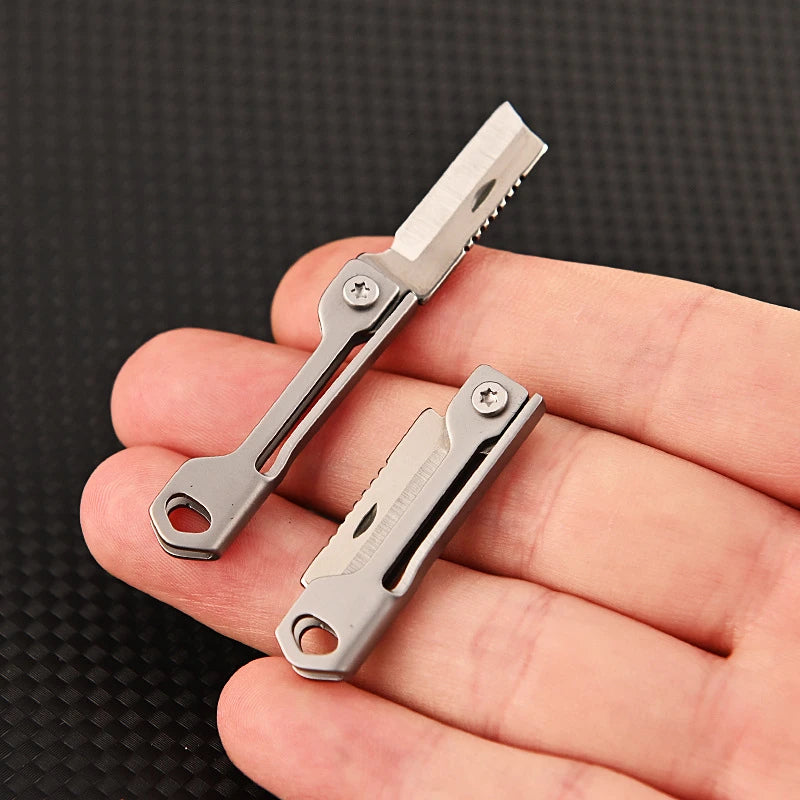 1Pc Outdoor Camping Supplies Stainless Steel Mini Folding Knife Square
