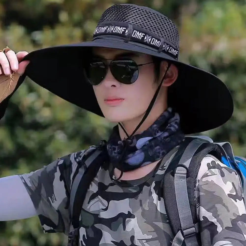 Summer Large Sun Hat Men Women Breathable Fishing Caps Sun UV
