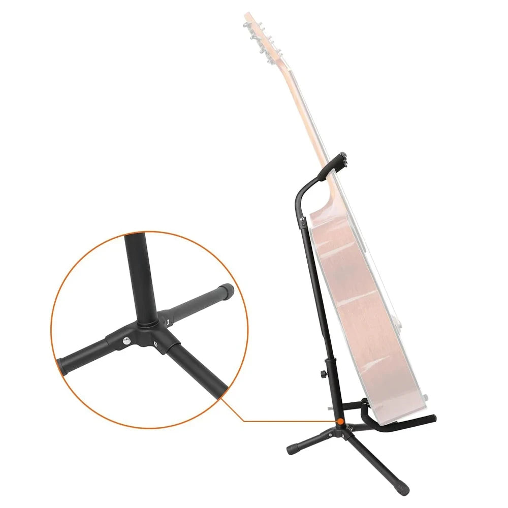 Portable Universal Guitar Stand - Collapsible Single Stand with Safety