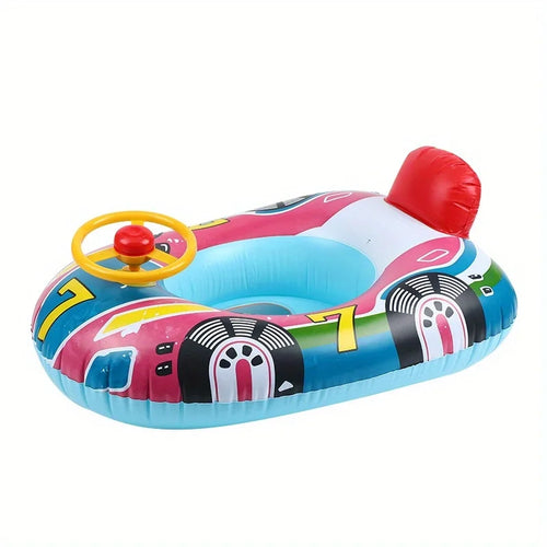 Baby Inflatable Pool Float Swimming Float Boat with Steering Wheel
