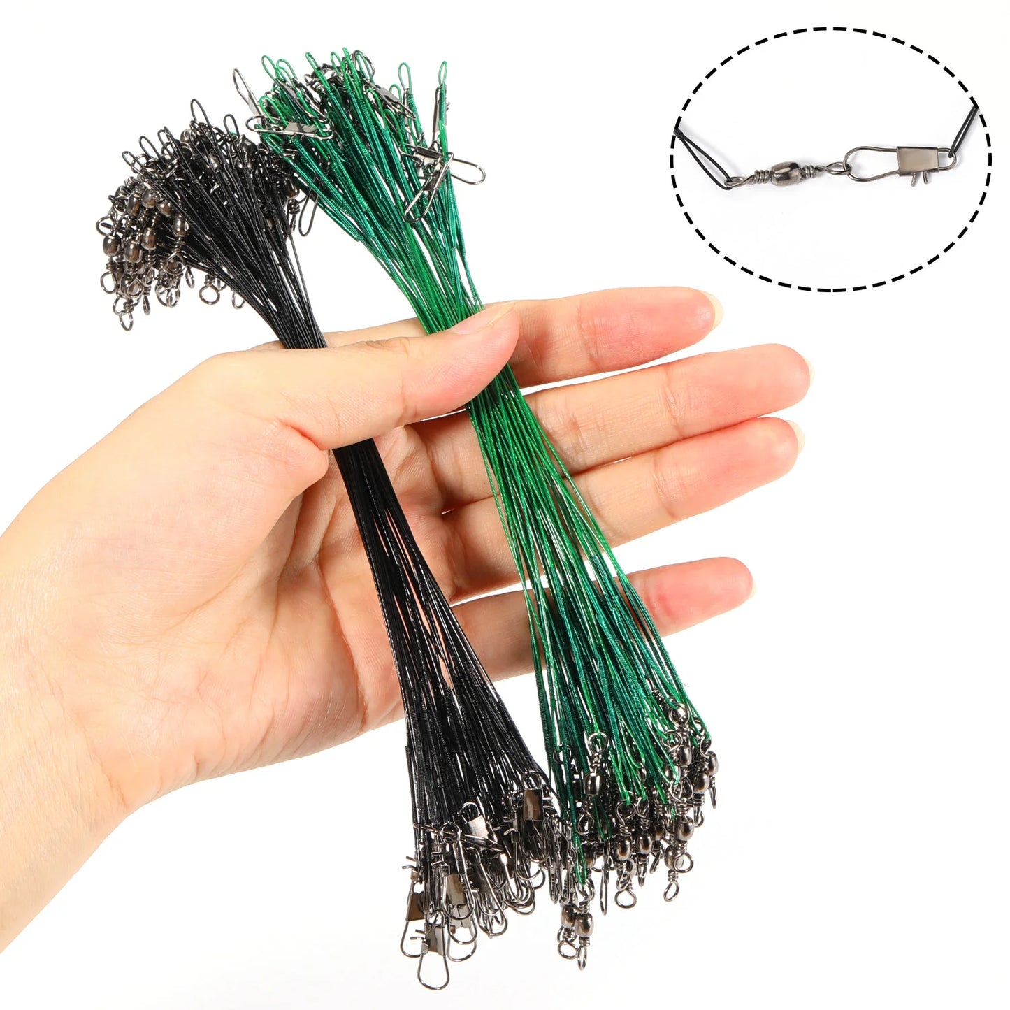 Sougayilang 20pcs Anti Bite Steel Fishing Line Steel Wire Leader with