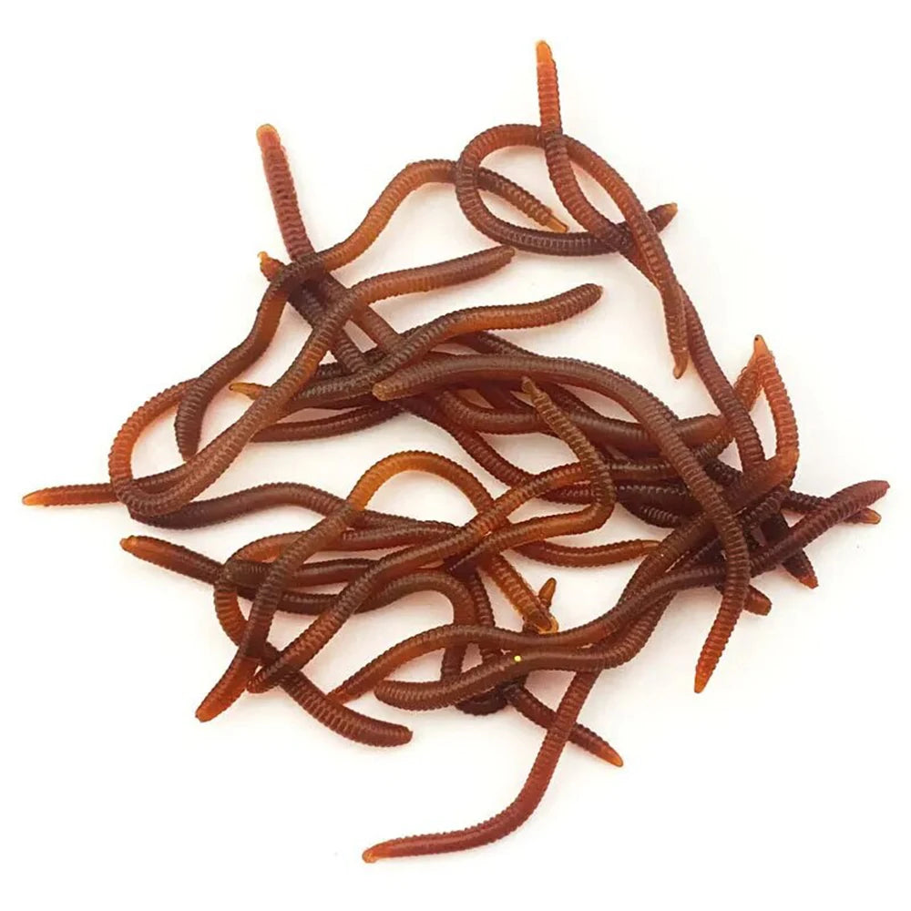 Lifelike Fishy Smell Red Soft Lures Simulation Earthworm Red Worms