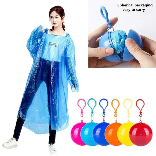 New Portable Disposable Raincoat Keychain Compression Ball Pocket Ball