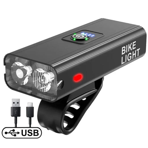 T6 Bike Front Light USB Rechargeable Bicycle Led Light Power Display