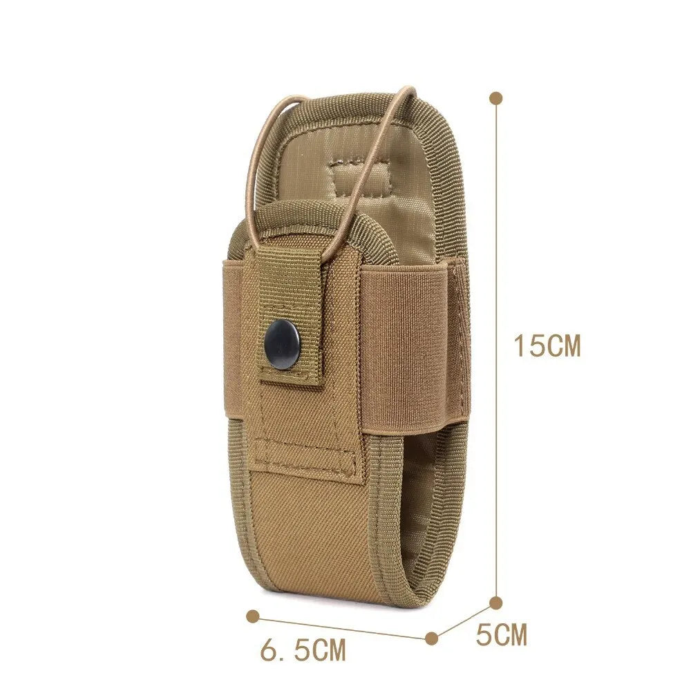 Tactical Walkie Talkie Pouch 600D Oxford Khaki Molle Radio Pouch