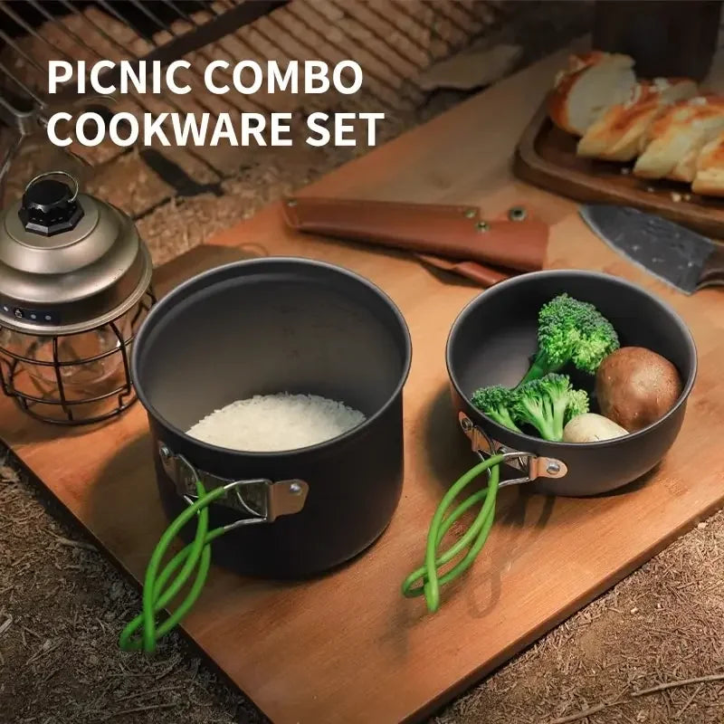 Ultralight Camping Cooking Utensils Outdoor Tableware Pot Set Hiking