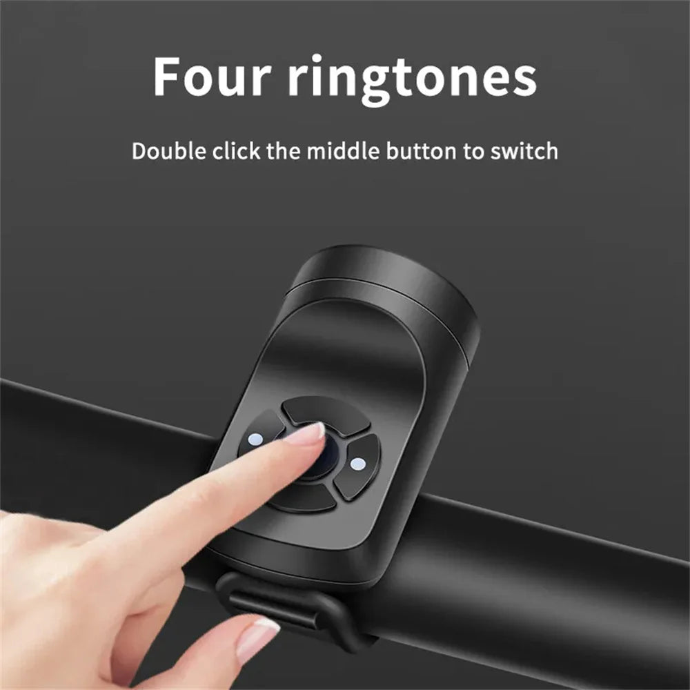 USB Rechargeable Bicycle Electric Bell Motorcycle Horn 4 Modes