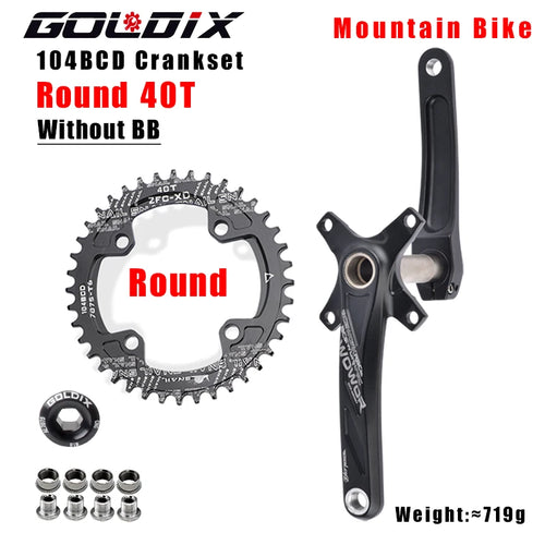 GOLDIX 104BCD Wide and narrow teeth bicycle crankset 170/175mm crank
